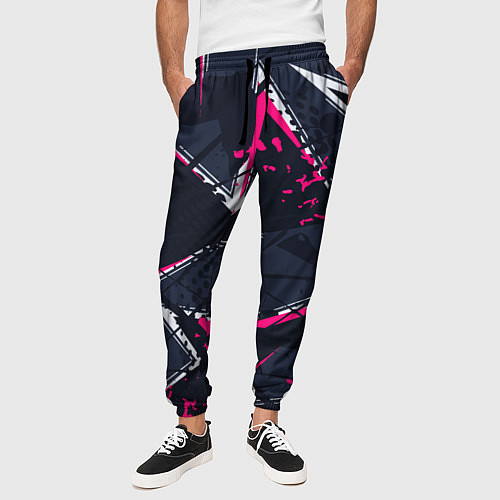 Мужские брюки Абстрактный узор с геометрической концепцией / 3D-принт – фото 3