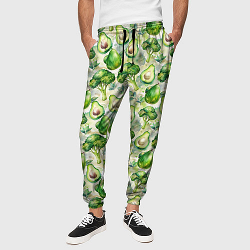 Мужские брюки Авокадо и брокколи / 3D-принт – фото 3