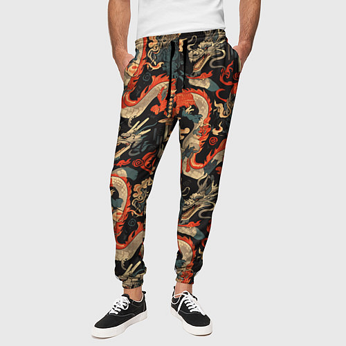 Мужские брюки Паттерн с драконом / 3D-принт – фото 3