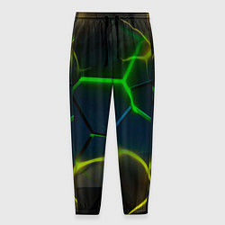 Мужские брюки Неоновые яркие зеленые плиты с желтым светом