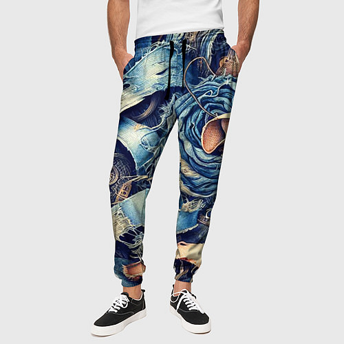 Мужские брюки Джинсовая рванина - модный тренд / 3D-принт – фото 3