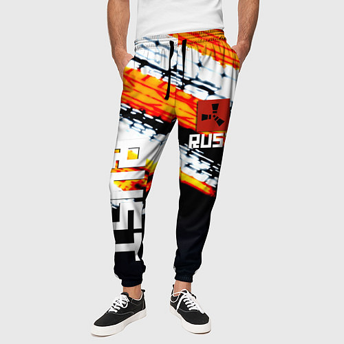 Мужские брюки RUST краски текстура абстрактная / 3D-принт – фото 3