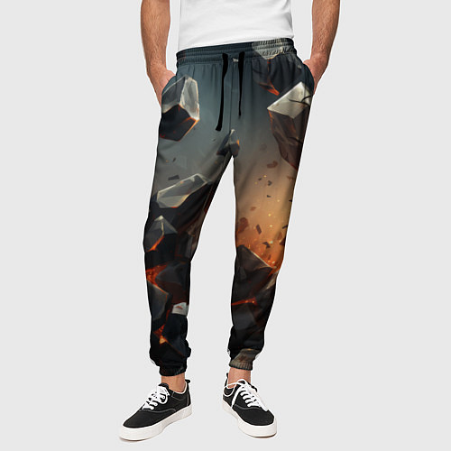 Мужские брюки Эпичный взрыв из камней / 3D-принт – фото 3