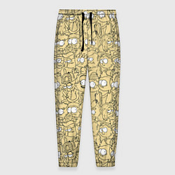Брюки на резинке мужские Дудл человечки носатые - паттерн, цвет: 3D-принт