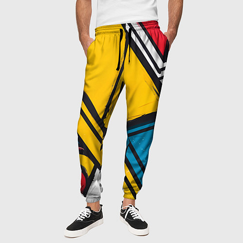 Мужские брюки Загаражное граффити / 3D-принт – фото 3