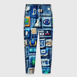 Мужские брюки Пэчворк с геймерскими знаками