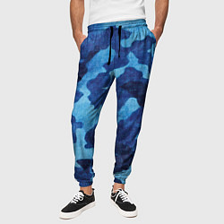 Брюки на резинке мужские Синий камуфляж, цвет: 3D-принт — фото 2