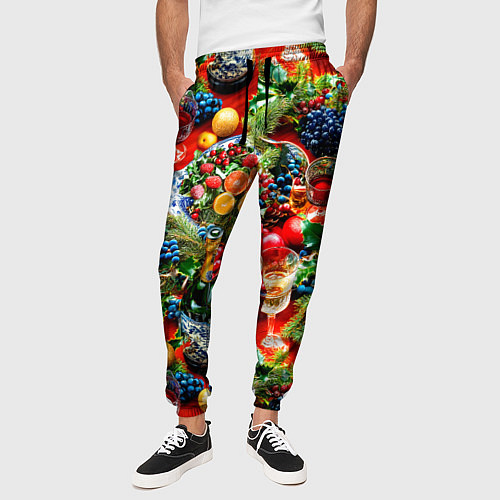 Мужские брюки Новогодние угощения / 3D-принт – фото 3