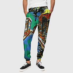 Брюки на резинке мужские Улица проспект городской, цвет: 3D-принт — фото 2