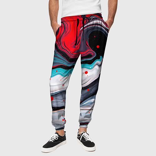 Мужские брюки Флюид арт абстракция / 3D-принт – фото 3