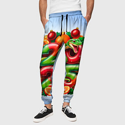 Брюки на резинке мужские Змеи к нам приходят 2025, цвет: 3D-принт — фото 2