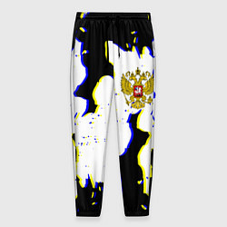 Брюки на резинке мужские Россия герб глитч, цвет: 3D-принт