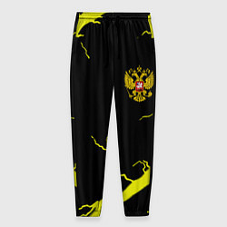 Брюки на резинке мужские Россия шторм герб, цвет: 3D-принт