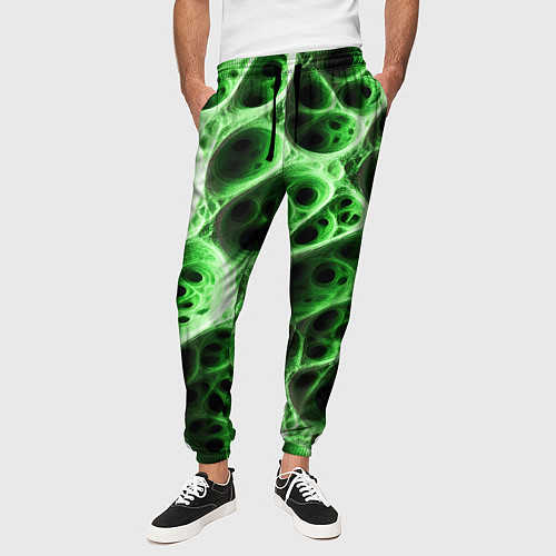 Мужские брюки Зелёная пористая структура / 3D-принт – фото 3