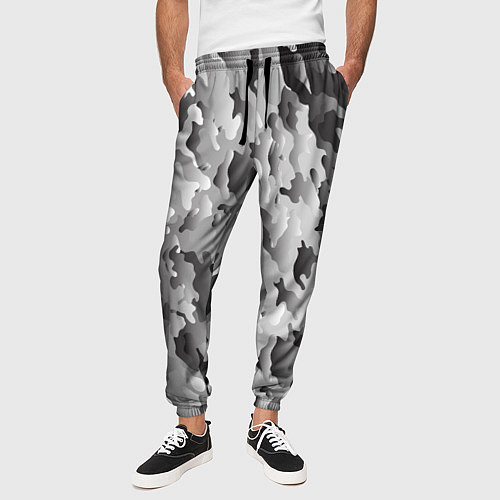 Мужские брюки Монохромный камуфляж / 3D-принт – фото 3