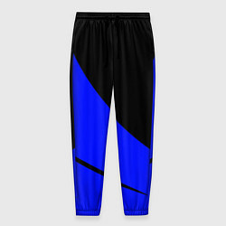 Мужские брюки Чёрный с синим двуцветный с полосой