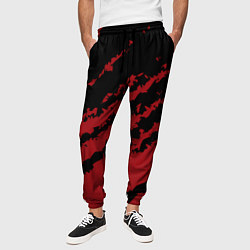 Брюки на резинке мужские The color is red and black, цвет: 3D-принт — фото 2