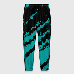 Брюки на резинке мужские The color is black and light blue, цвет: 3D-принт
