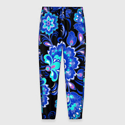 Брюки на резинке мужские Хохлома негатив, цвет: 3D-принт