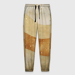 Мужские брюки Бежево-золотые полосы с блестками