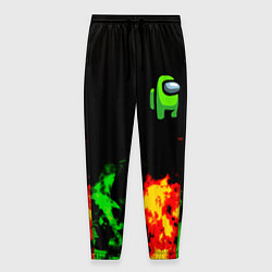 Брюки на резинке мужские Амонг ас огненная текстура, цвет: 3D-принт