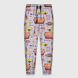 Брюки на резинке мужские Друзья - паттерн, цвет: 3D-принт
