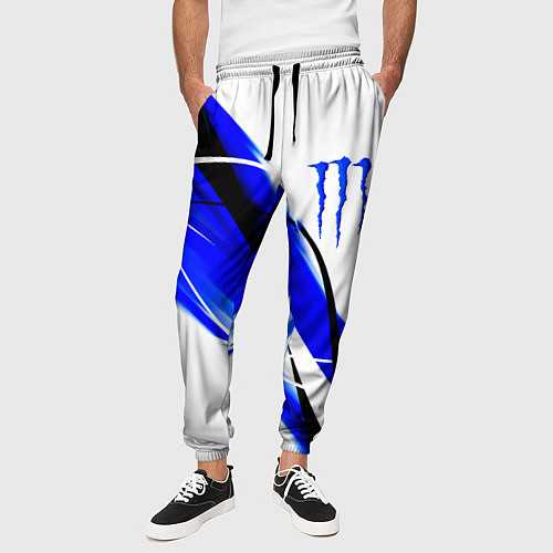 Мужские брюки Monster energy линии абстракции / 3D-принт – фото 3