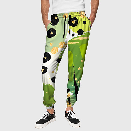 Мужские брюки Зеленый анималистичный паттерн / 3D-принт – фото 3