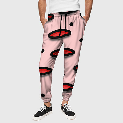 Мужские брюки Круги маркер - паттерн / 3D-принт – фото 3