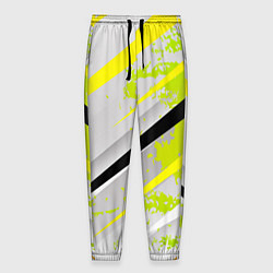 Брюки на резинке мужские Color white light green, цвет: 3D-принт