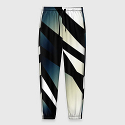 Мужские брюки Чёрно-белый с синим затемнением полосы