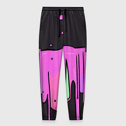 Мужские брюки Фиолетовая текстура на черном фоне