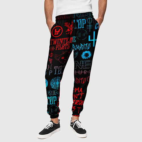 Мужские брюки Twenty one pilots rock pattern / 3D-принт – фото 3