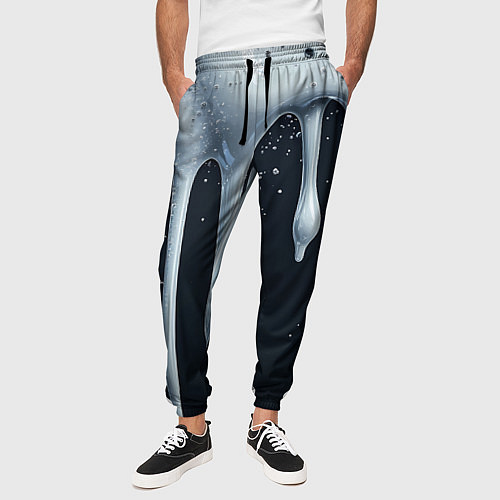 Мужские брюки Белая объемная слизь текстура / 3D-принт – фото 3