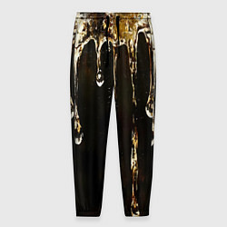 Брюки на резинке мужские Мед на коричневой текстуре, цвет: 3D-принт