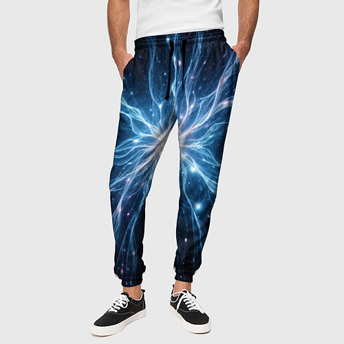 Мужские брюки Всплеск света и звезды - космическая абстракция / 3D-принт – фото 3