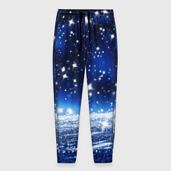 Брюки на резинке мужские Космический синий абстрактный фон - текстура, цвет: 3D-принт