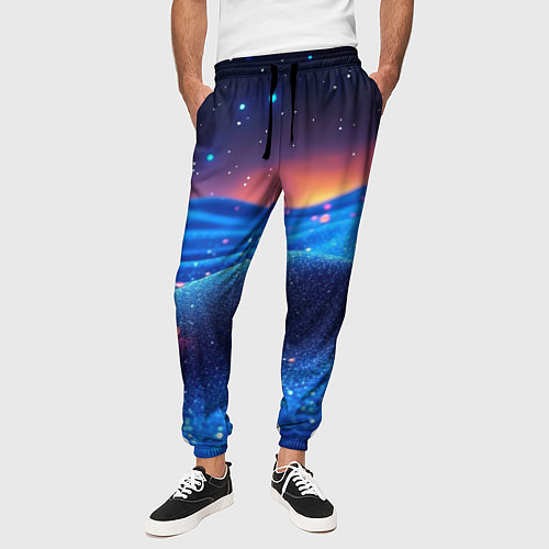 Мужские брюки Синяя дюна - текстура / 3D-принт – фото 3