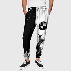 Брюки на резинке мужские BMW black fire, цвет: 3D-принт — фото 2