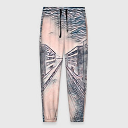 Брюки на резинке мужские Сумрачный город, цвет: 3D-принт