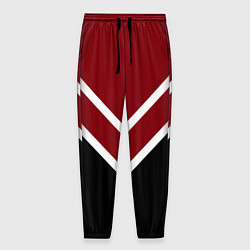 Мужские брюки Красный с чёрным и белые полосы