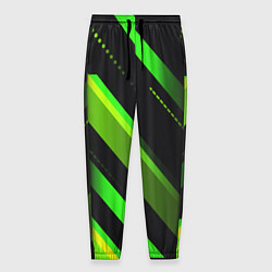 Брюки на резинке мужские Color black green, цвет: 3D-принт