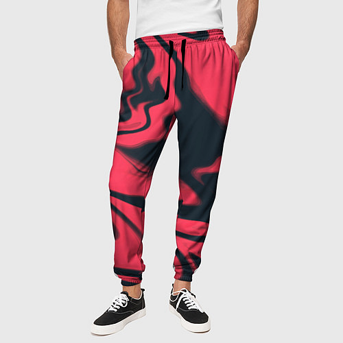 Мужские брюки Color black red / 3D-принт – фото 3