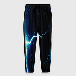 Брюки на резинке мужские Lightning light blue, цвет: 3D-принт