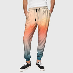 Брюки на резинке мужские Персиковый градиент текстура, цвет: 3D-принт — фото 2