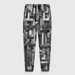 Брюки на резинке мужские Серый геометричные полоски, цвет: 3D-принт