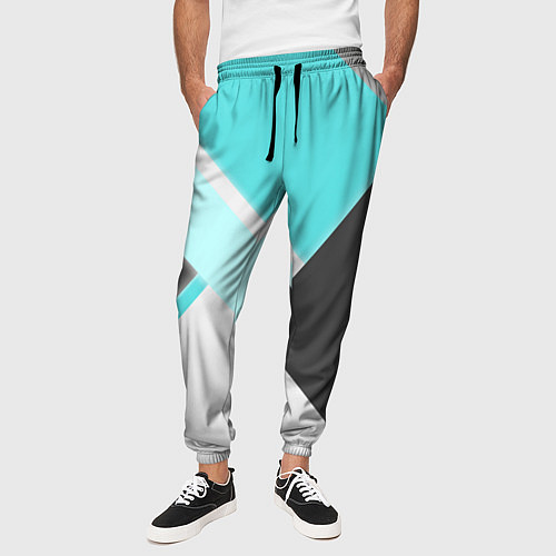 Мужские брюки Color black blue / 3D-принт – фото 3