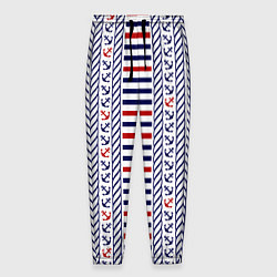 Мужские брюки Полосатый морской орнамент с якорями