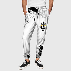 Брюки на резинке мужские Juventus штрихи красок, цвет: 3D-принт — фото 2