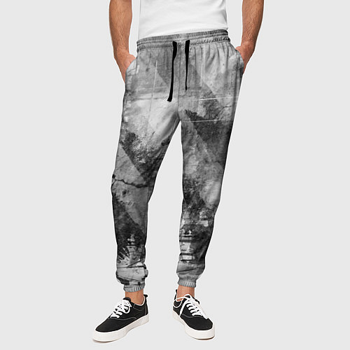 Мужские брюки Абстракция - atomic gray / 3D-принт – фото 3